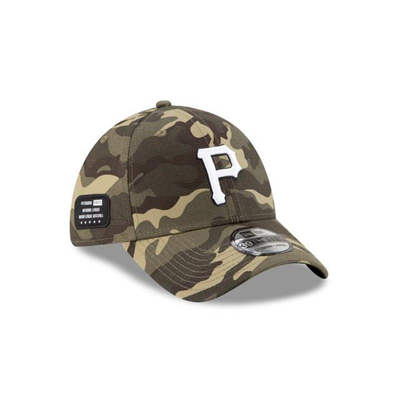 MLB Pittsburgh Pirates Armed Forces Weekend 39Thirty Stretch Fit (EII3513) - Green New Era Caps